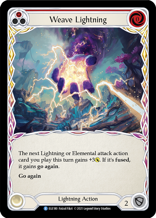 Weave Lightning (Red) [ELE180] (Tales of Aria)  1st Edition Rainbow Foil | Gamers Paradise