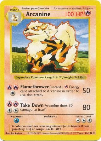 Arcanine (23/102) [Base Set Shadowless Unlimited] | Gamers Paradise