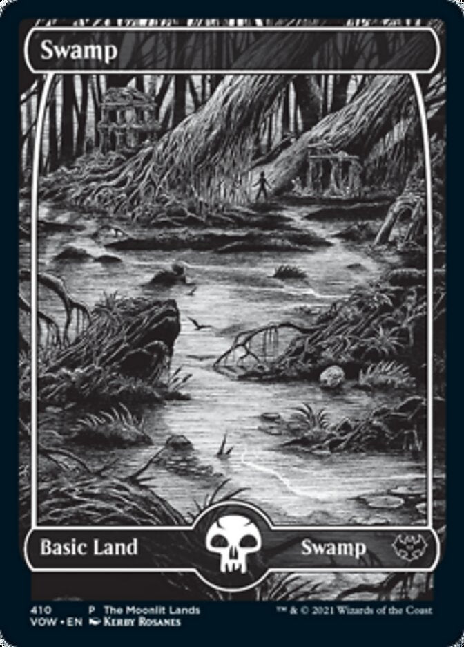 Swamp (The Moonlit Lands) (Foil Etched) [Innistrad: Crimson Vow Promos] | Gamers Paradise