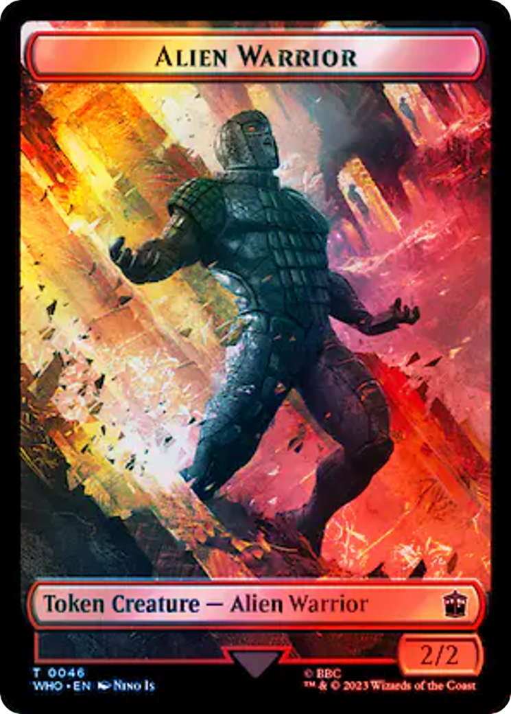 Copy // Alien Warrior Double-Sided Token (Surge Foil) [Doctor Who Tokens] | Gamers Paradise