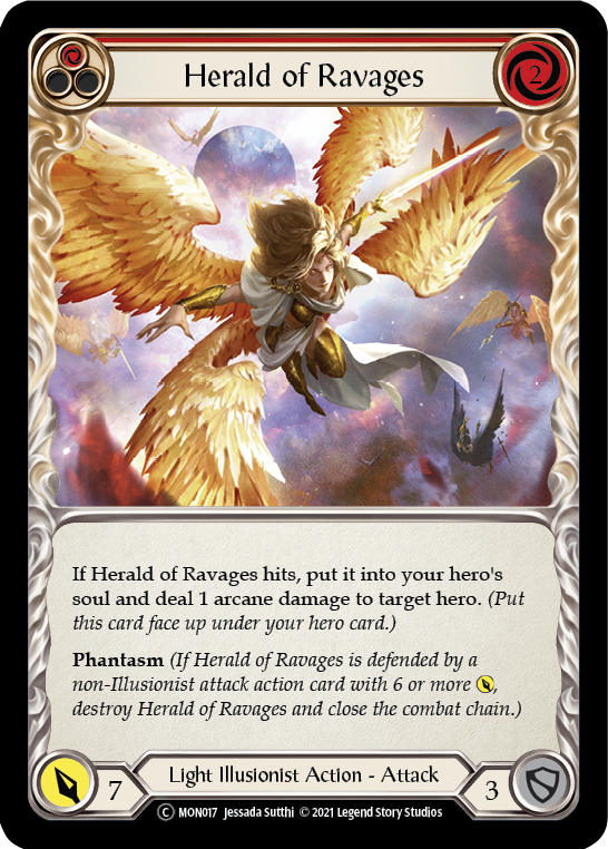 Herald of Ravages (Red) [U-MON017-RF] Unlimited Rainbow Foil | Gamers Paradise