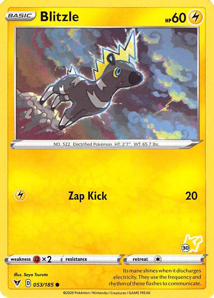 Blitzle (053/185) (Pikachu Stamp #30) [Battle Academy 2022] | Gamers Paradise