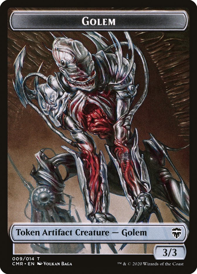 Golem // Zombie Double-Sided Token [Commander Legends Tokens] | Gamers Paradise