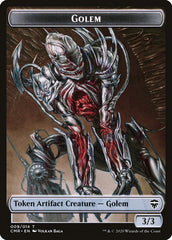 Golem // Rock Double-Sided Token [Commander Legends Tokens] | Gamers Paradise