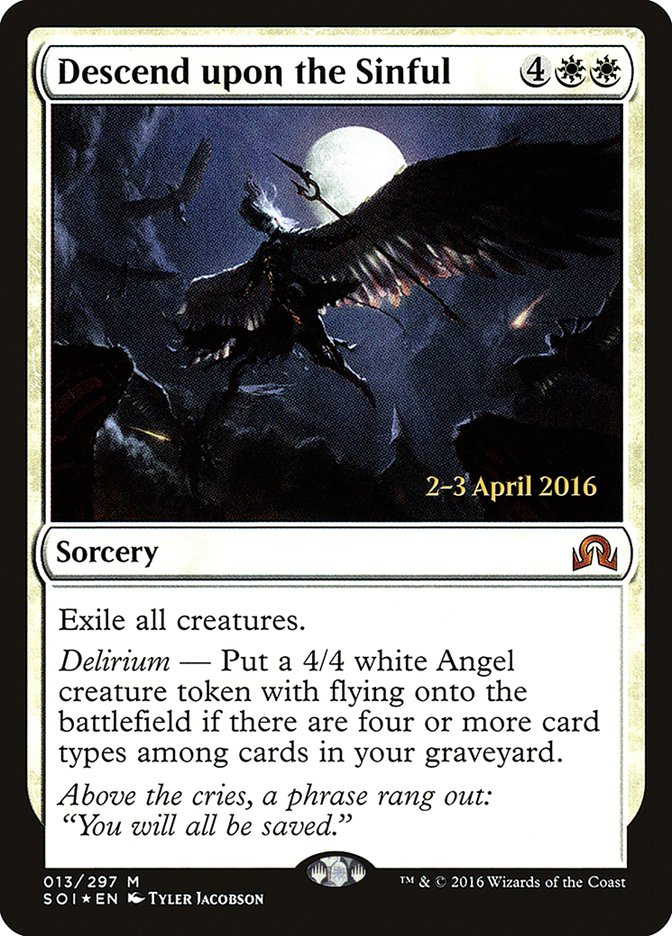 Descend upon the Sinful [Shadows over Innistrad Prerelease Promos] | Gamers Paradise