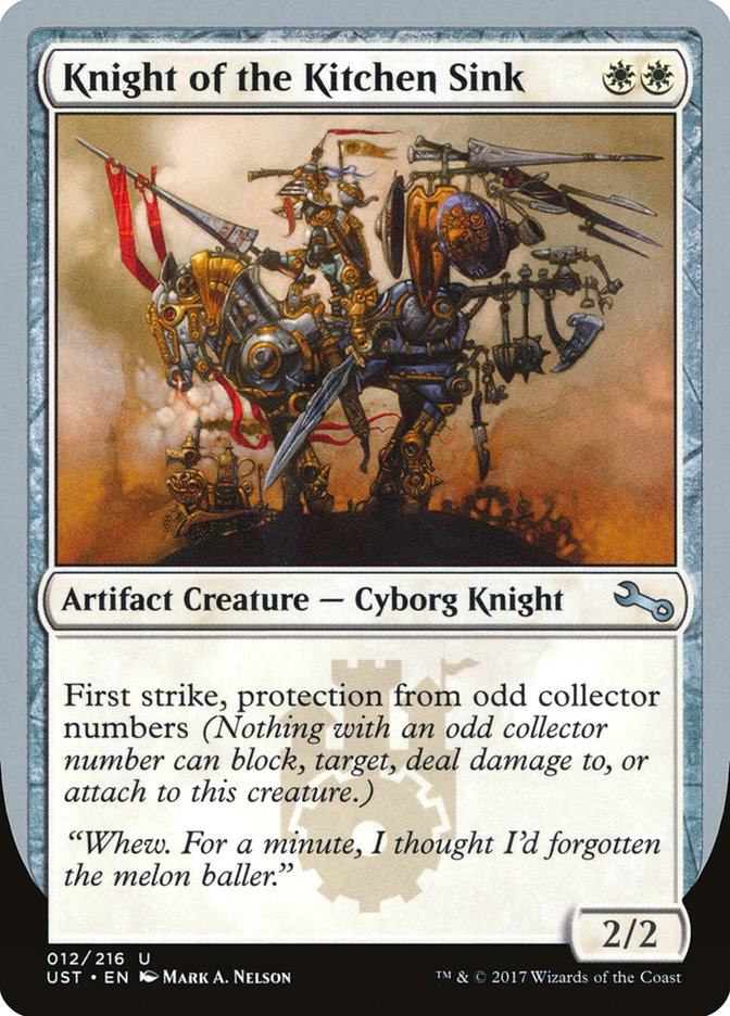 Knight of the Kitchen Sink ("protection from odd collector numbers") [Unstable] | Gamers Paradise