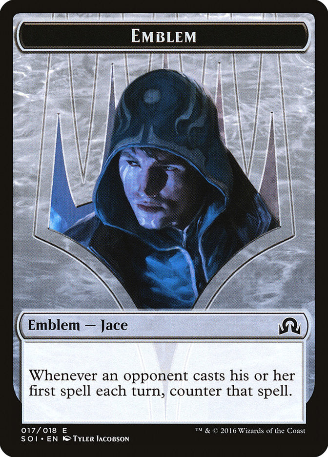 Jace, Unraveler of Secrets Emblem [Shadows over Innistrad Tokens] | Gamers Paradise