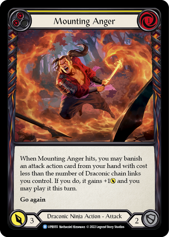 Mounting Anger (Yellow) [UPR055] (Uprising)  Rainbow Foil | Gamers Paradise