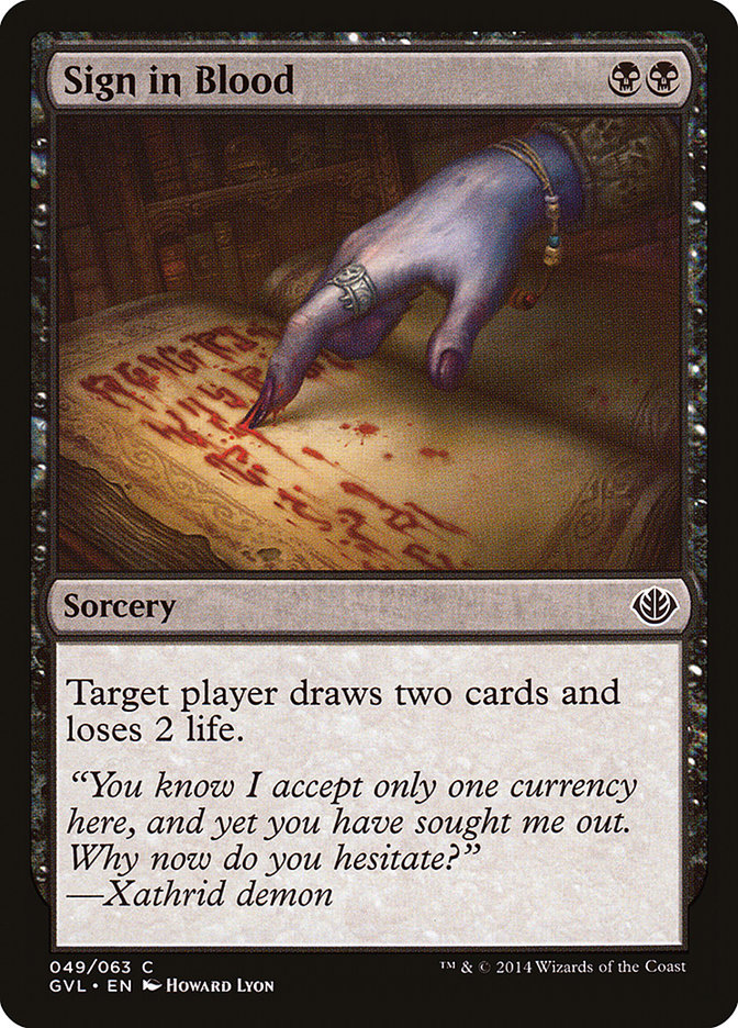 Sign in Blood (Garruk vs. Liliana) [Duel Decks Anthology] | Gamers Paradise