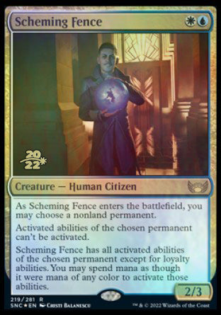 Scheming Fence [Streets of New Capenna Prerelease Promos] | Gamers Paradise
