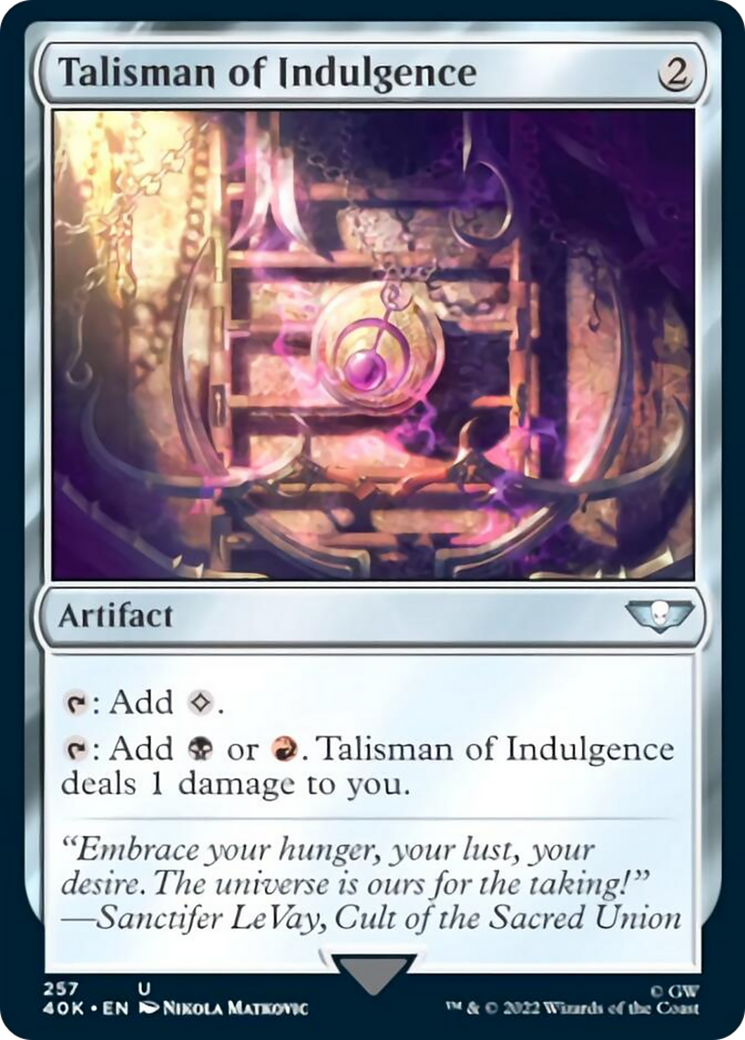 Talisman of Indulgence (Surge Foil) [Universes Beyond: Warhammer 40,000] | Gamers Paradise