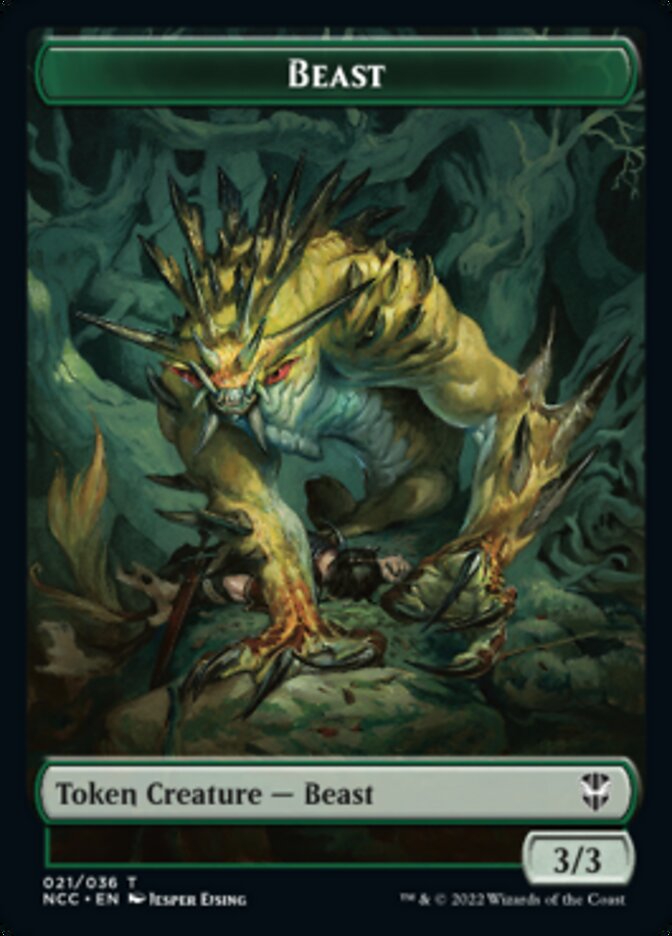 Plant // Beast Double-Sided Token [Streets of New Capenna Commander Tokens] | Gamers Paradise