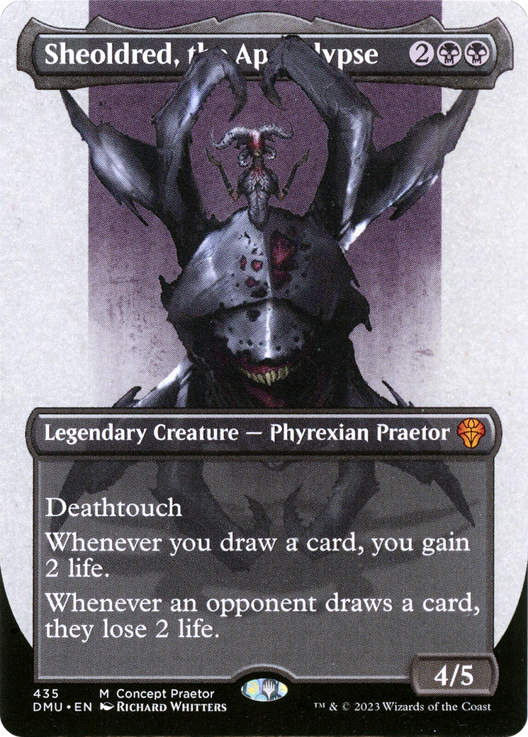 Sheoldred, the Apocalypse (Borderless Concept Praetors) [Phyrexia: All Will Be One] | Gamers Paradise