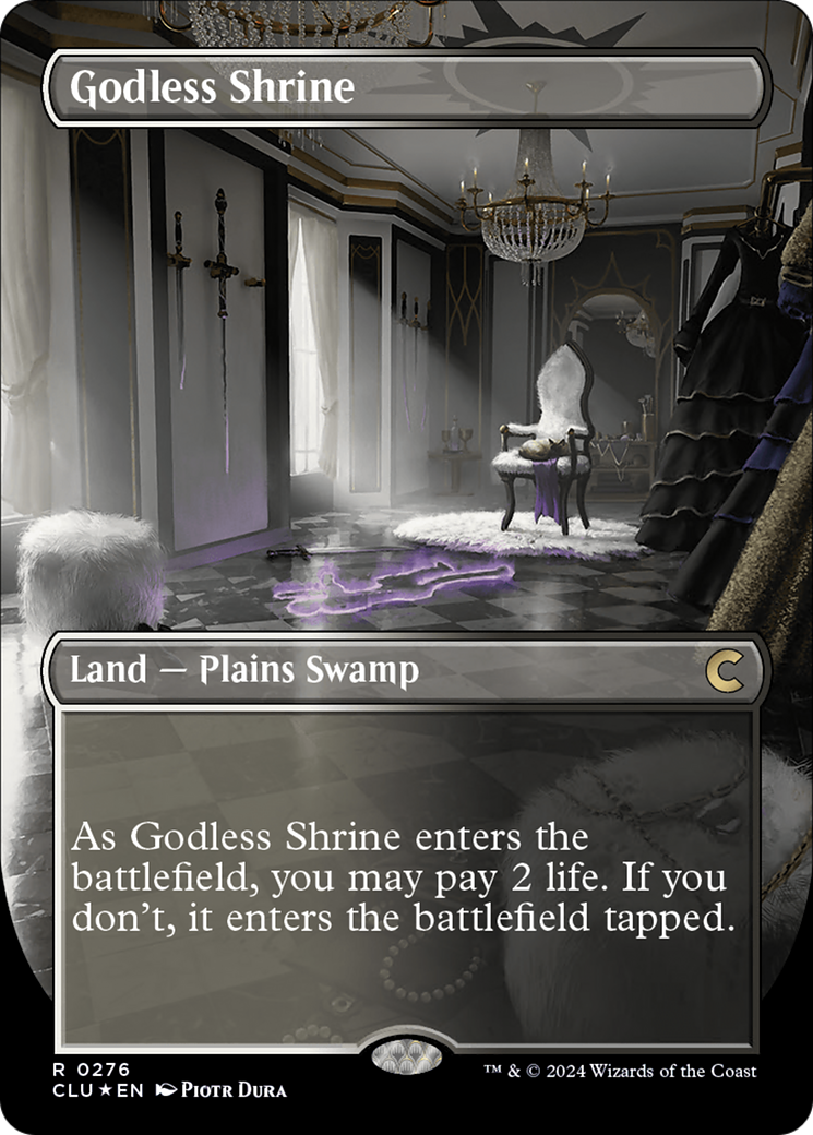 Godless Shrine (Borderless) [Ravnica: Clue Edition] | Gamers Paradise