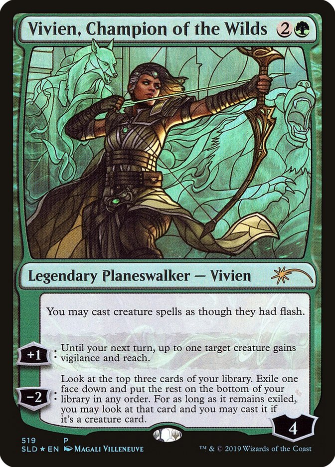 Vivien, Champion of the Wilds (Stained Glass) [Secret Lair Drop Promos] | Gamers Paradise