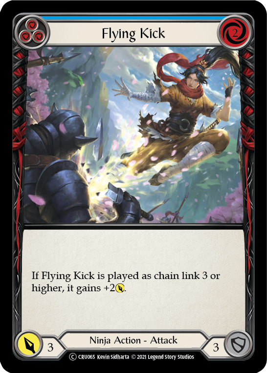 Flying Kick (Blue) [U-CRU065-RF] Unlimited Rainbow Foil | Gamers Paradise