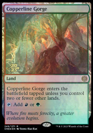 Copperline Gorge [Phyrexia: All Will Be One Prerelease Promos] | Gamers Paradise