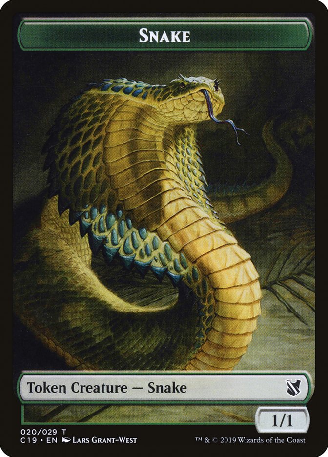 Plant // Snake Double-Sided Token [Commander 2019 Tokens] | Gamers Paradise