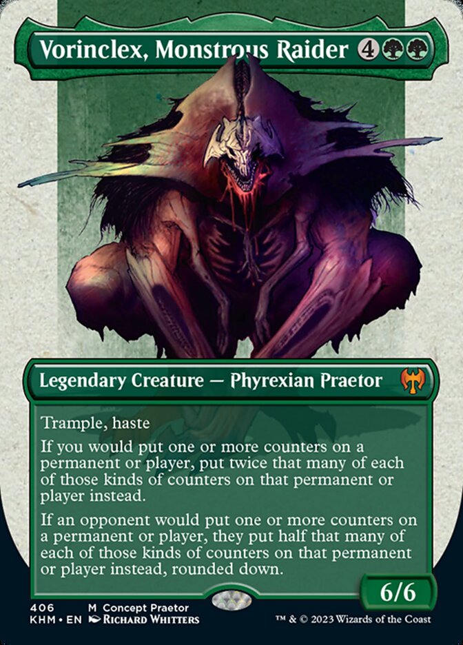 Vorinclex, Monstrous Raider (Borderless Concept Praetors) [Phyrexia: All Will Be One] | Gamers Paradise