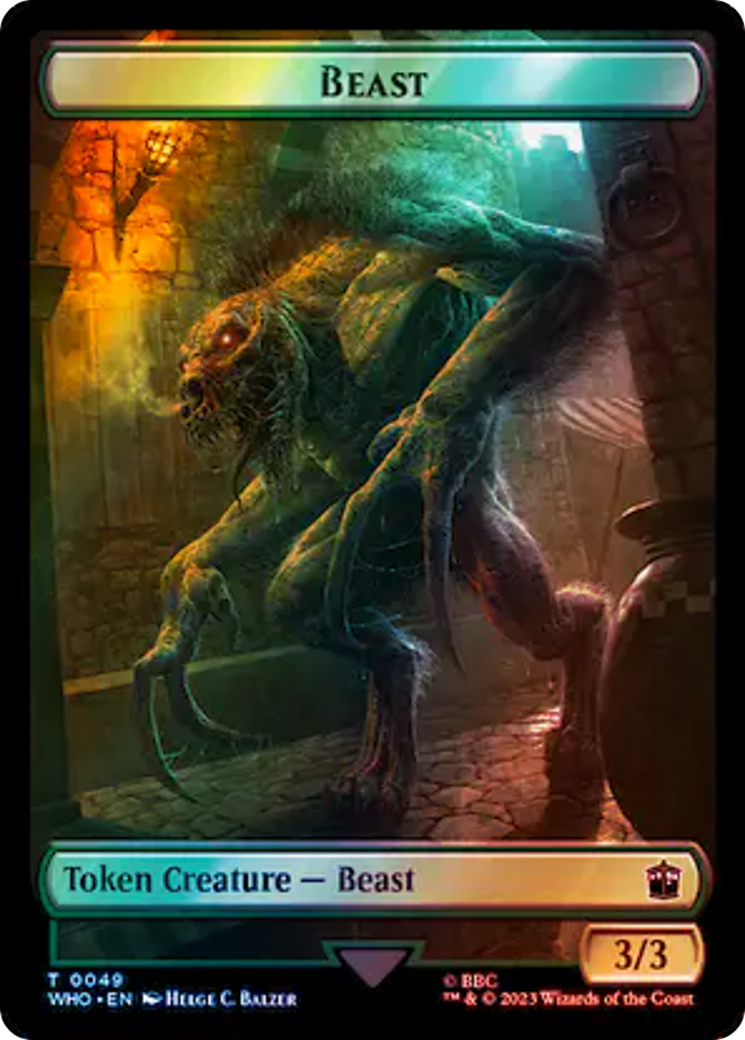 Copy // Beast Double-Sided Token (Surge Foil) [Doctor Who Tokens] | Gamers Paradise