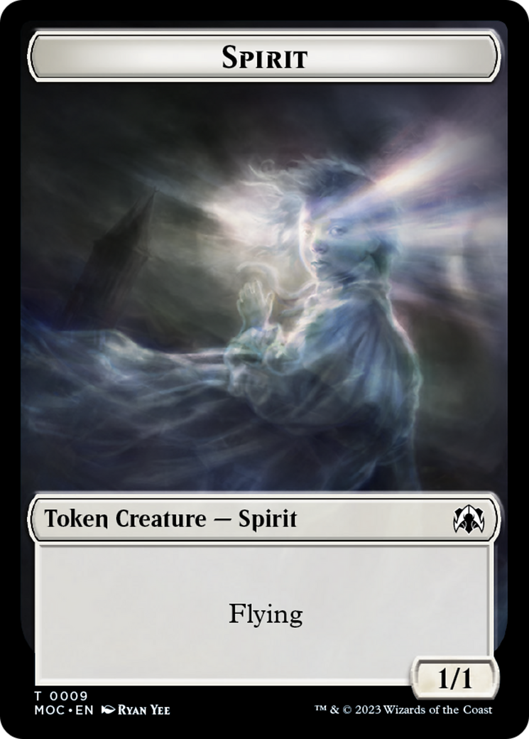 Spirit (9) // Treasure Double-Sided Token [March of the Machine Commander Tokens] | Gamers Paradise