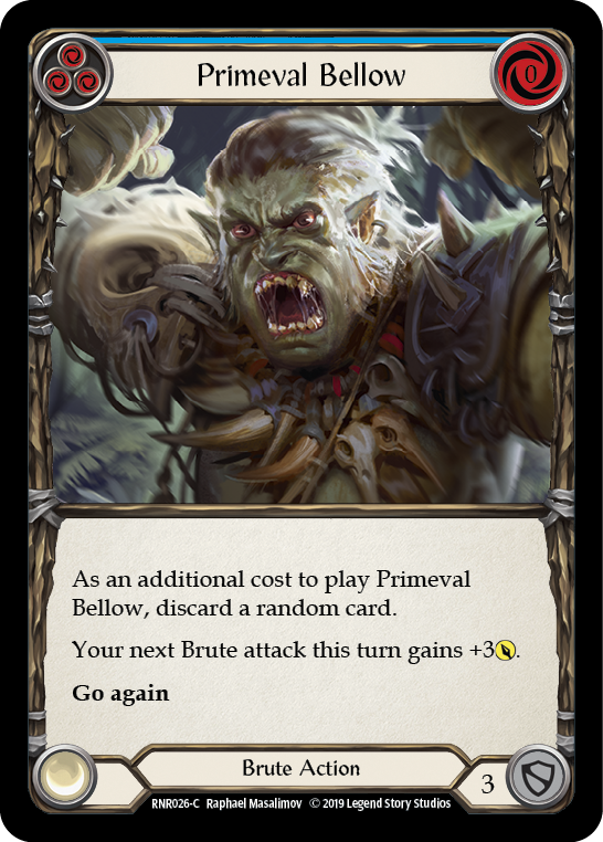 Primeval Bellow (Blue) [RNR026-C] (Rhinar Hero Deck)  1st Edition Normal | Gamers Paradise