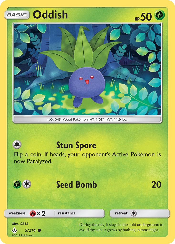 Oddish (5/214) [Sun & Moon: Unbroken Bonds] | Gamers Paradise