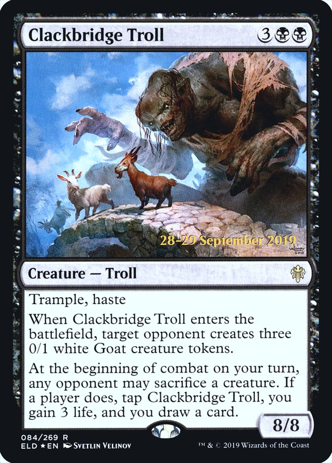 Clackbridge Troll [Throne of Eldraine Prerelease Promos] | Gamers Paradise