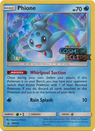 Phione (SM220) (Staff Prerelease Promo) [Sun & Moon: Black Star Promos] | Gamers Paradise