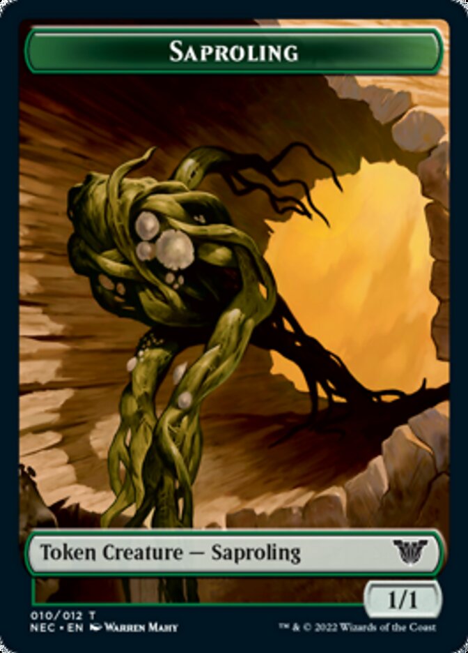 Saproling // Spirit (002) Double-Sided Token [Kamigawa: Neon Dynasty Commander Tokens] | Gamers Paradise