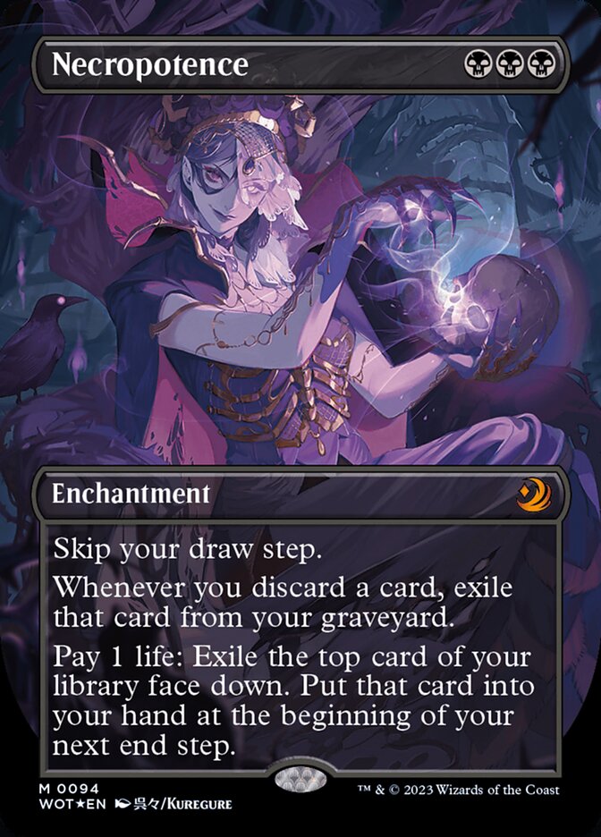 Necropotence (Anime Borderless) (Confetti Foil) [Wilds of Eldraine: Enchanting Tales] | Gamers Paradise