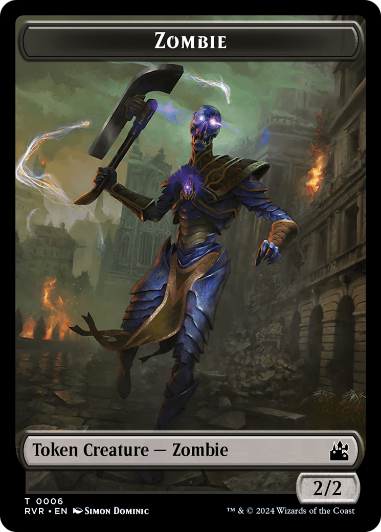 Elf Knight // Zombie Double-Sided Token [Ravnica Remastered Tokens] | Gamers Paradise