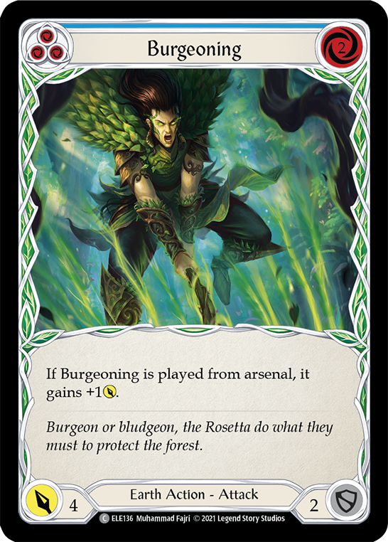 Burgeoning (Blue) [ELE136] (Tales of Aria)  1st Edition Rainbow Foil | Gamers Paradise