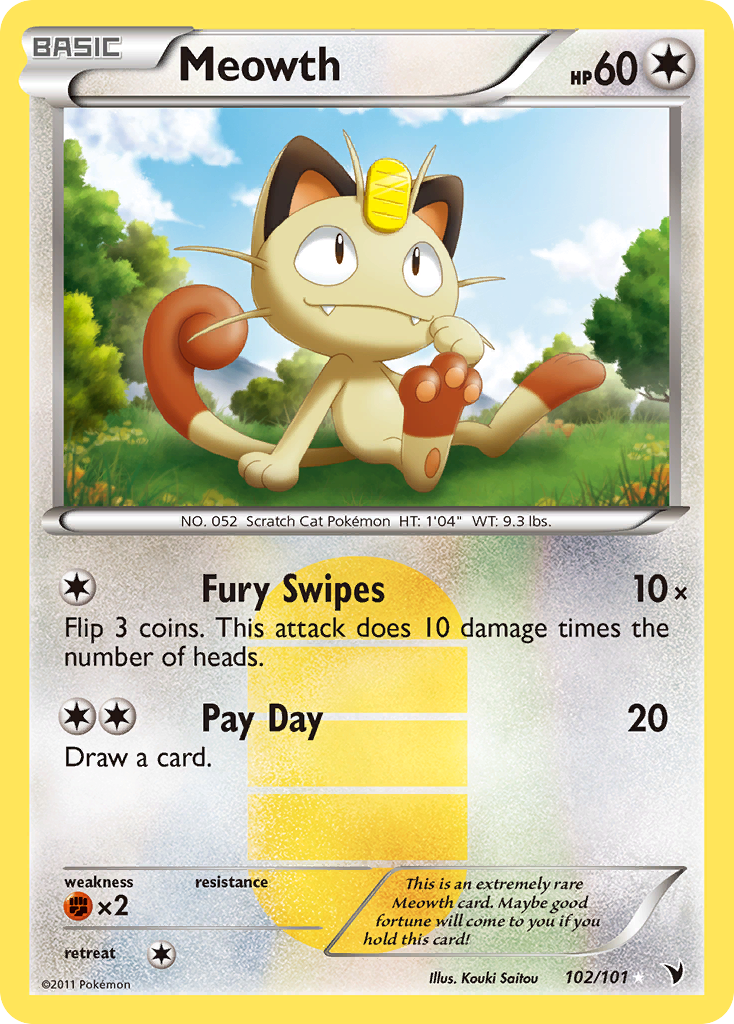 Meowth (102/101) [Black & White: Noble Victories] | Gamers Paradise