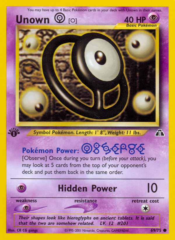 Unown [O] (69/75) [Neo Discovery 1st Edition] | Gamers Paradise