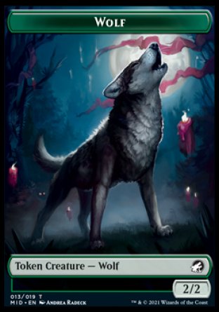 Wolf Token [Innistrad: Midnight Hunt Tokens] | Gamers Paradise