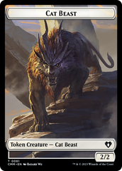 Cleric // Cat Beast Double-Sided Token [Commander Masters Tokens] | Gamers Paradise