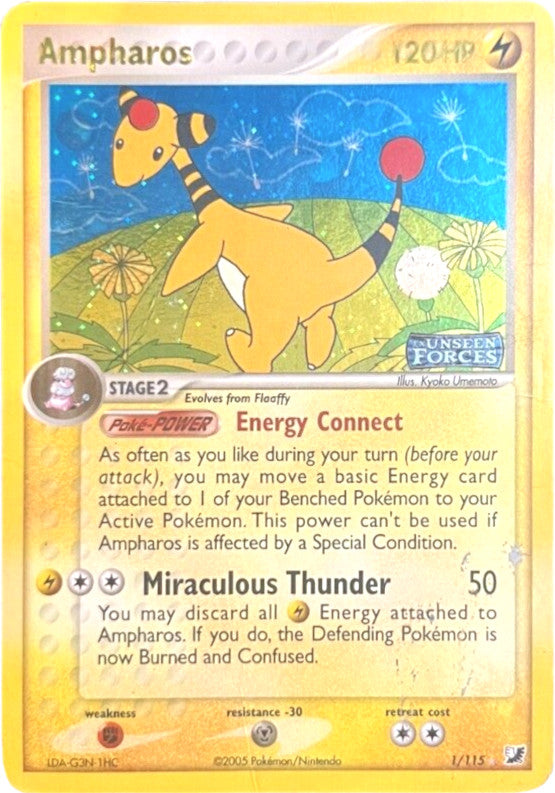 Ampharos (1/115) (Stamped) [EX: Unseen Forces] | Gamers Paradise