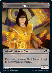 Myr // Pilot Double-Sided Token [Kamigawa: Neon Dynasty Commander Tokens] | Gamers Paradise
