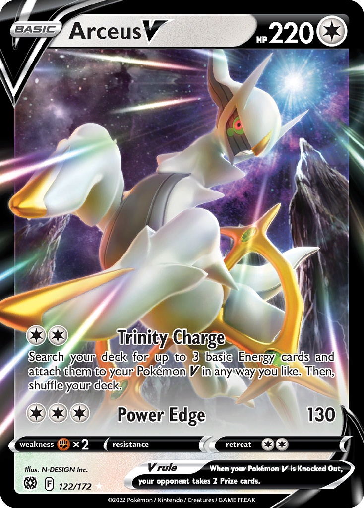 Arceus V (122/172) (Metal Card) [Sword & Shield: Brilliant Stars] | Gamers Paradise