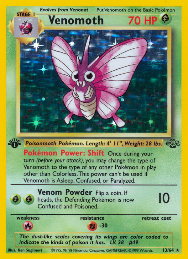 Venomoth (13/64) [Jungle 1st Edition] | Gamers Paradise