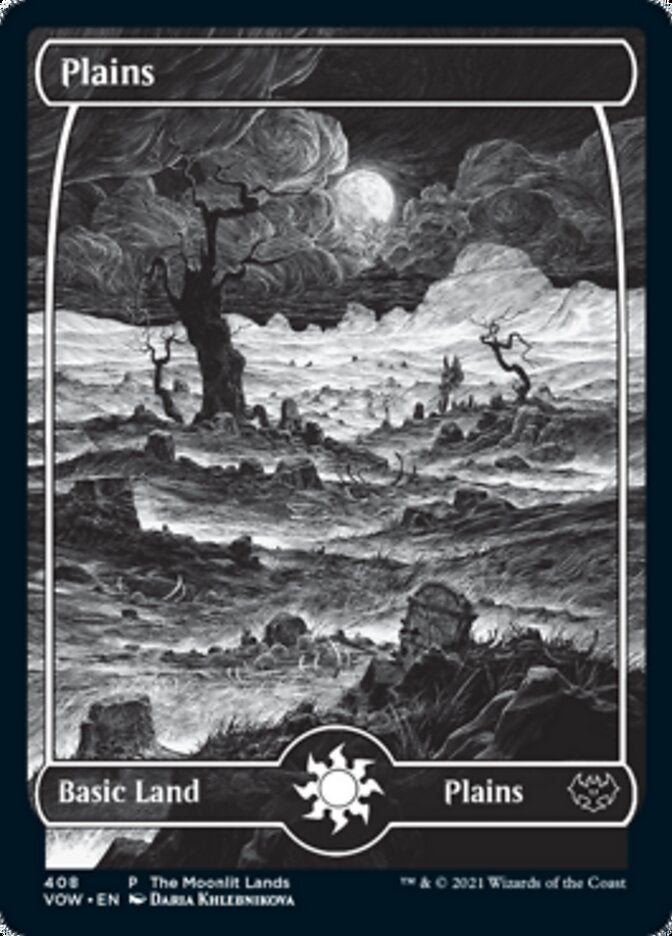 Plains (The Moonlit Lands) (Foil Etched) [Innistrad: Crimson Vow Promos] | Gamers Paradise