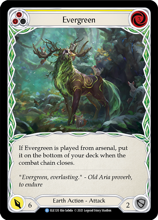 Evergreen (Yellow) [ELE120] (Tales of Aria)  1st Edition Rainbow Foil | Gamers Paradise