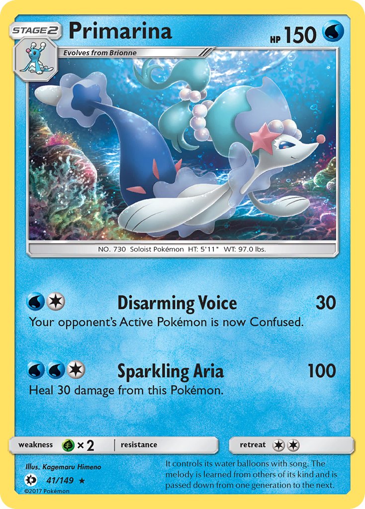 Primarina (41/149) (Theme Deck Exclusive) [Sun & Moon: Base Set] | Gamers Paradise