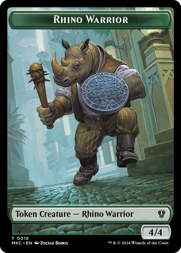 Thopter // Rhino Warrior Double-Sided Token [Murders at Karlov Manor Commander Tokens] | Gamers Paradise