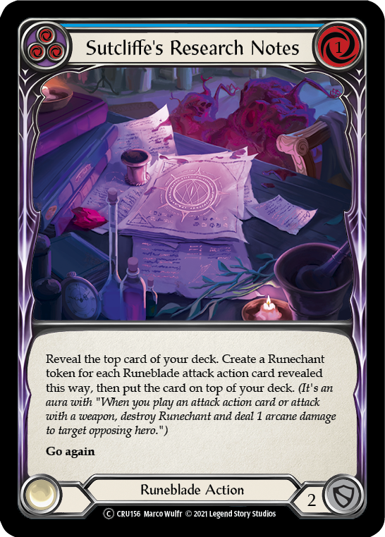 Sutcliffe's Research Notes (Blue) [U-CRU156] Unlimited Normal | Gamers Paradise