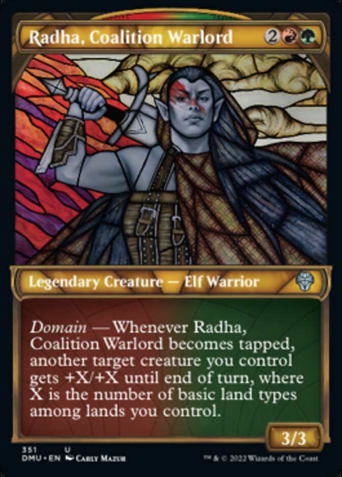 Radha, Coalition Warlord (Showcase Textured) [Dominaria United] | Gamers Paradise