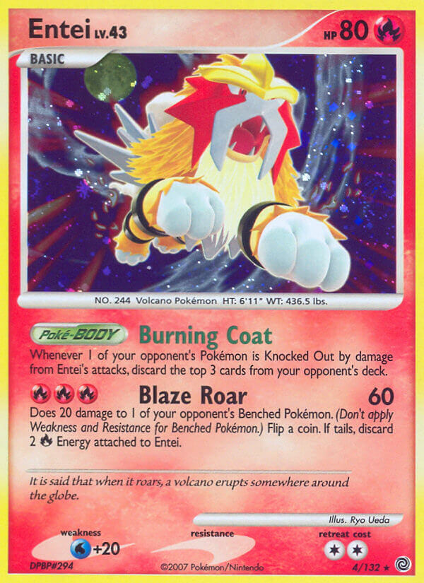 Entei (4/132) (Cracked Ice Holo) [Diamond & Pearl: Secret Wonders] | Gamers Paradise