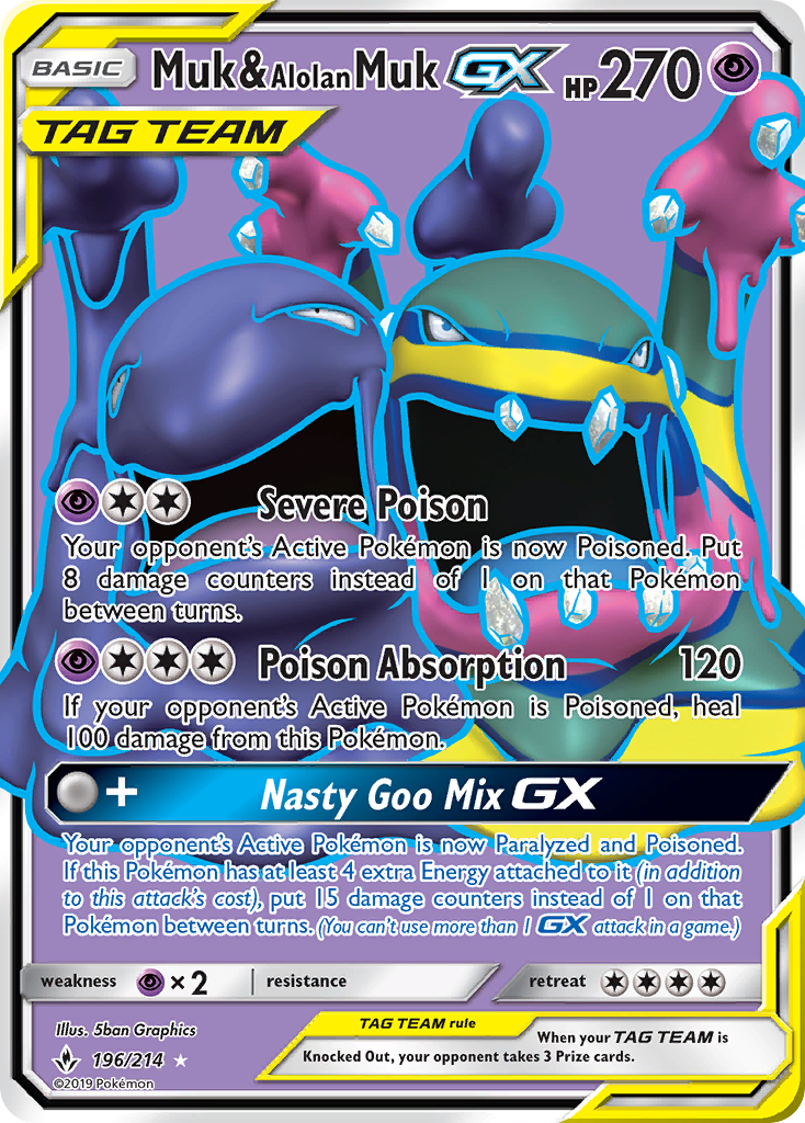 Muk & Alolan Muk GX (196/214) [Sun & Moon: Unbroken Bonds] | Gamers Paradise