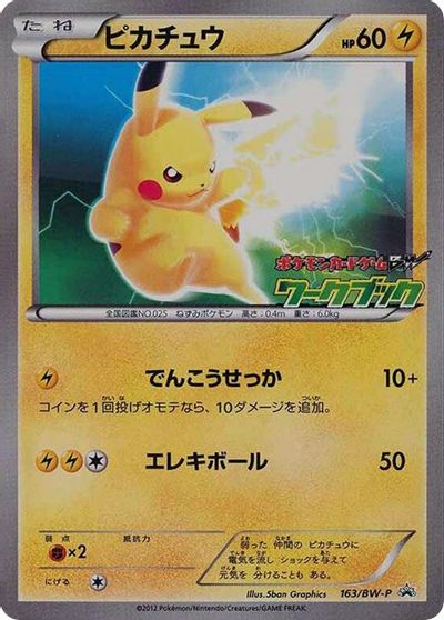 Pikachu (163/BW-P) (JP PKM BW National Illustrated Encyclopedia Promo) [Black & White: Black Star Promos] | Gamers Paradise